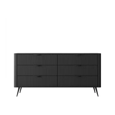 Široká komoda se šuplíky CARTAGE - černý grafit