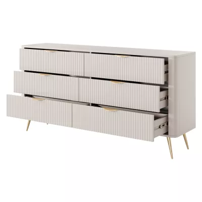 Široká komoda se šuplíky CARTAGE - černý grafit