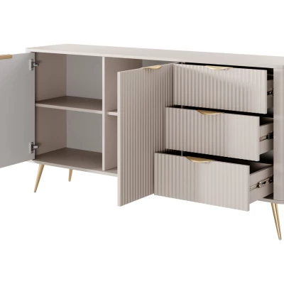 Široká kombinovaná komoda CARTAGE - černý grafit