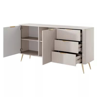 Široká kombinovaná komoda CARTAGE - černý grafit