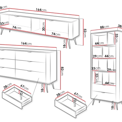 Sestava do obývacího pokoje CARTAGE 3 - béžová