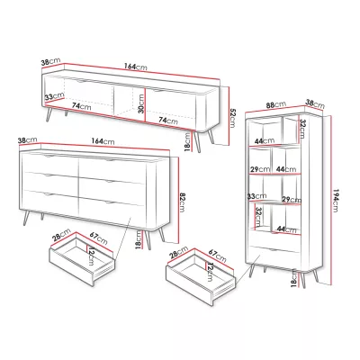 Sestava do obývacího pokoje CARTAGE 3 - béžová