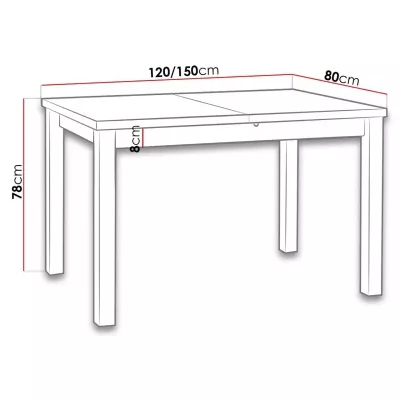 Rozkládací stůl do kuchyně 120x80 cm ARGYLE 5 - bílý