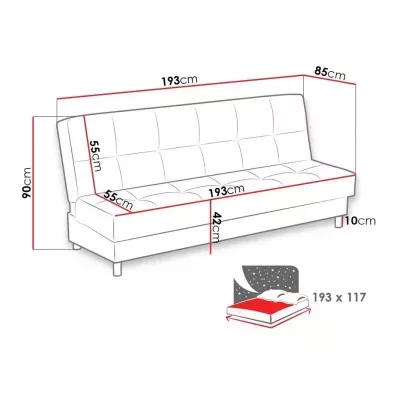 Rozkládací pohovka na každodenní spaní SABANA - béžová