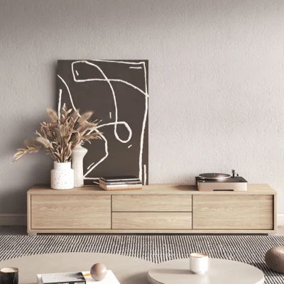 Závěsný TV stolek se šuplíky IRVING 2 - dub olejovaný