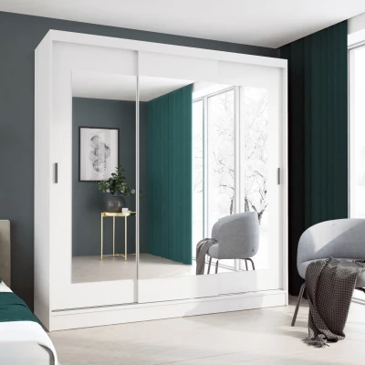 Šatní skříň s posuvnými dveřmi 205 cm VERNON - bílá