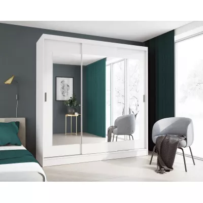 Šatní skříň s posuvnými dveřmi 205 cm VERNON - bílá