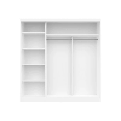 Šatní skříň s posuvnými dveřmi 205 cm VERNON - bílá