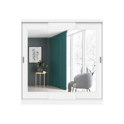 Šatní skříň s posuvnými dveřmi 205 cm VERNON - bílá