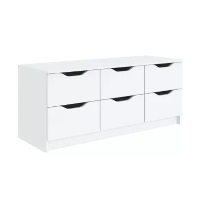 Široká zásuvková komoda LOWAKE 4 - bílá