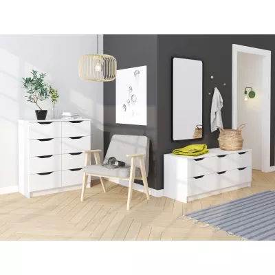 Široká zásuvková komoda LOWAKE 4 - bílá