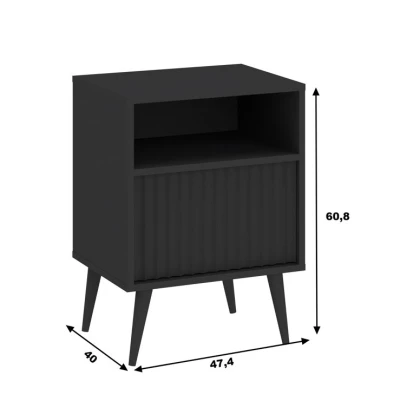 Noční stolek JEWETT - antracitový