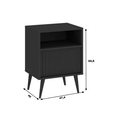 Noční stolek JEWETT - antracitový