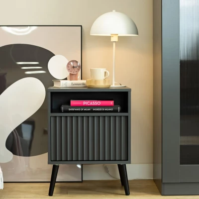 Noční stolek JEWETT - antracitový