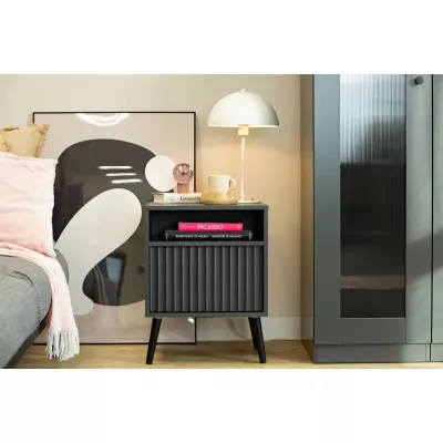 Noční stolek JEWETT - antracitový