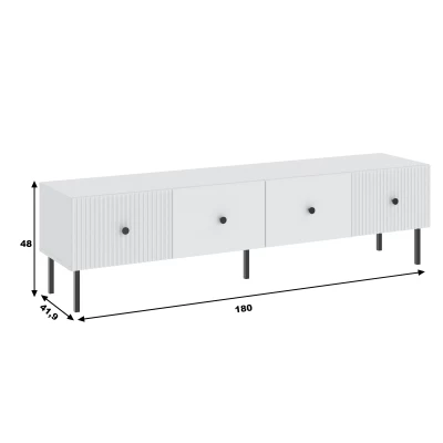 Široký televizní stolek HASKEL - bílý + černý