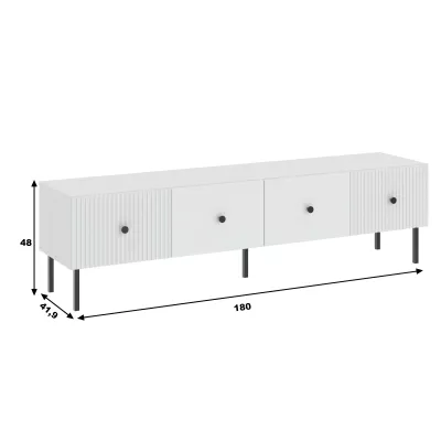 Široký televizní stolek HASKEL - bílý + černý