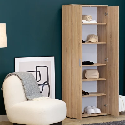 Úzká šatní policová skříň 69 cm SAVOY - dub sonoma