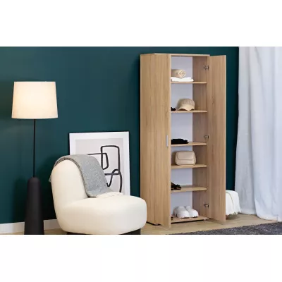 Úzká šatní policová skříň 69 cm SAVOY - dub sonoma