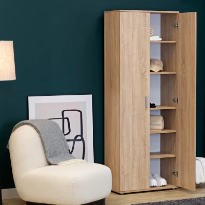 Úzká šatní policová skříň 69 cm SAVOY - dub sonoma