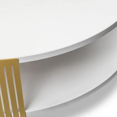 Konferenční stolek REXIO - zlatý / arktický bílý