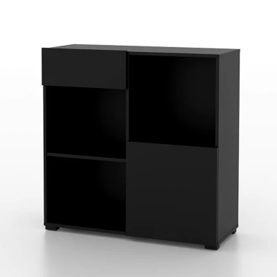 Nízký regál se šuplíkem AFIBA 2 - černý onyx