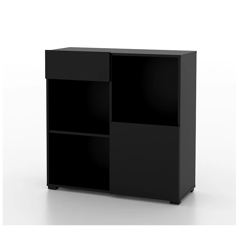 Nízký regál se šuplíkem AFIBA 2 - černý onyx