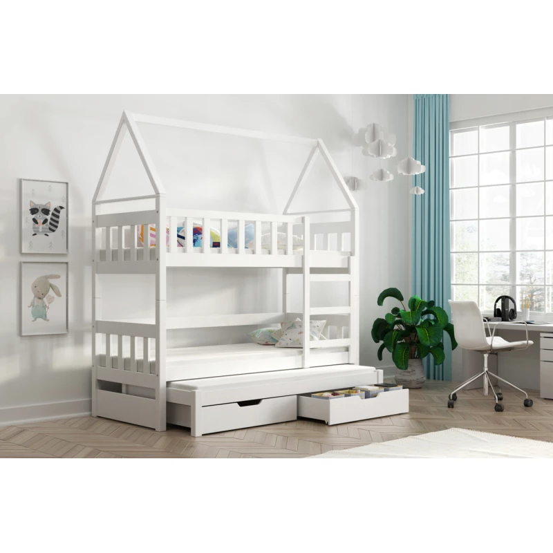 Domečková postel 75x180 DAFNE 4 - bílá