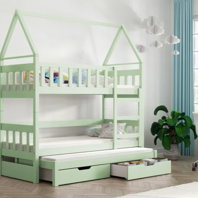 Domečková postel 75x180 DAFNE 4 - zelená