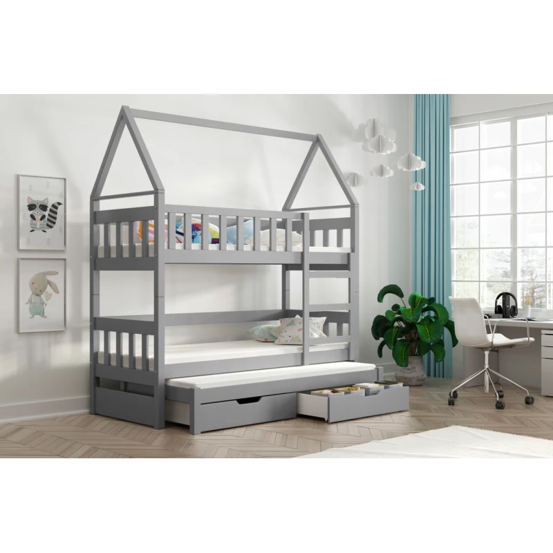 Domečková postel 75x180 DAFNE 4 - šedá