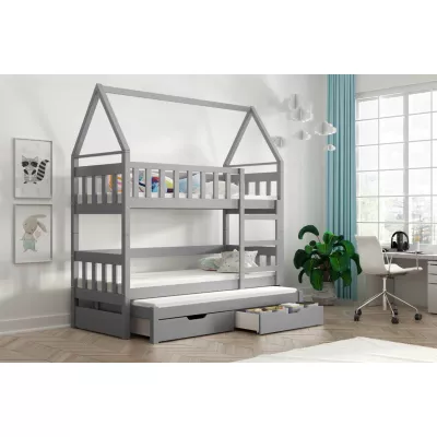 Domečková postel 75x180 DAFNE 4 - šedá