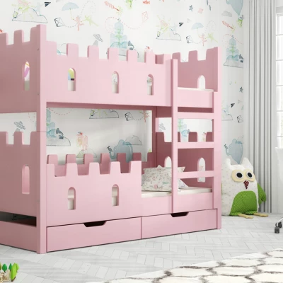 Dětská patrová postel 75x180 BELLE 1 - růžová
