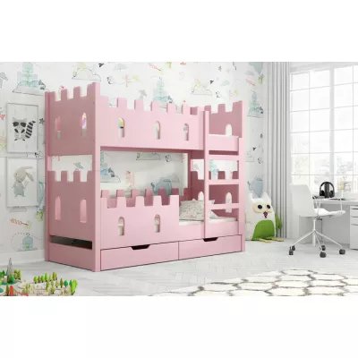 Dětská patrová postel 75x180 BELLE 1 - růžová