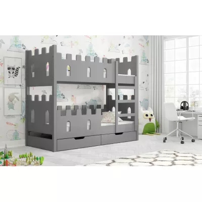Dětská patrová postel 75x180 BELLE 1 - šedá