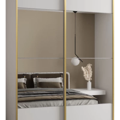 Dvoudveřová skříň SAMARA 4 - 140 cm, bílá / zlatá