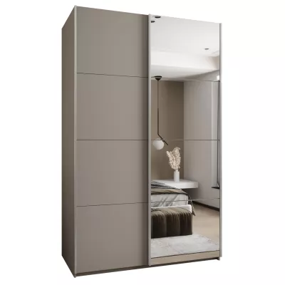 Dvoudveřová skříň SAMARA 3 - 160 cm, kašmír / stříbrná