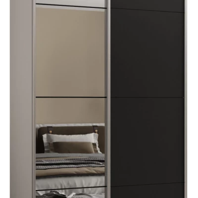 Dvoudveřová skříň SAMARA 3 - 100 cm, bílá / černá / stříbrná