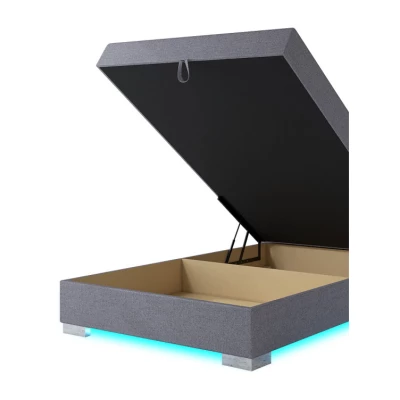 Jednolůžková postel 80x195 MORIA 2 s LED osvětlením - šedá / krémová