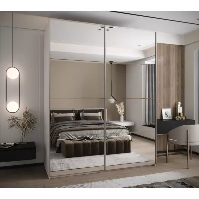 Dvoudveřová skříň SAMARA 2 - 190 cm, černá / dub artisan / stříbrná