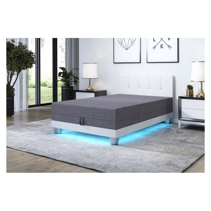 Čalouněná postel 100x195 INEJ 2 - šedá / bílá