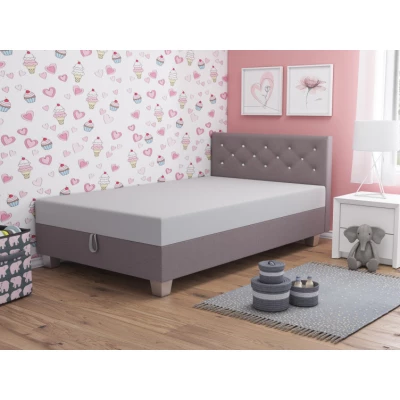 Jednolůžková postel 90x195 FREDERIKA 2 - pudrově růžová