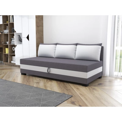 Jednolůžková čalouněná postel 90x195 MIRRY BIZ 2 - šedá / bílá