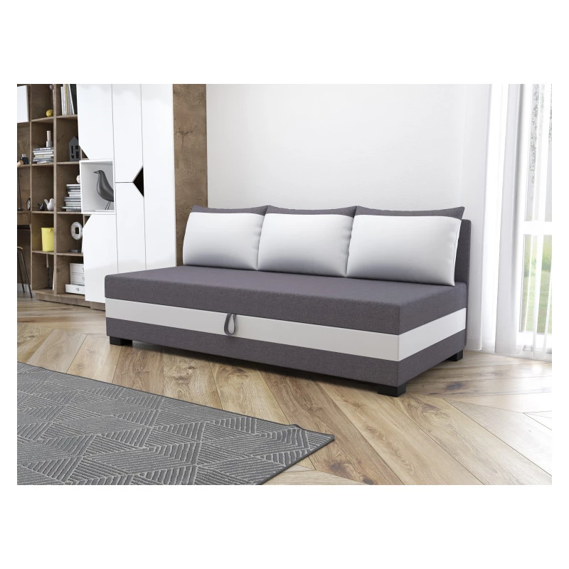 Jednolůžková čalouněná postel 90x195 MIRRY BIZ 2 - šedá / bílá