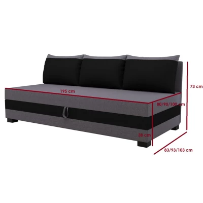 Jednolůžková čalouněná postel 90x195 MIRRY BIZ 2 - šedá / bílá