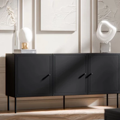 Široká komoda s dvířky VANILIA - černá