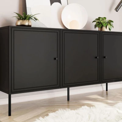 Široká komoda s dvířky VANILIA - černá