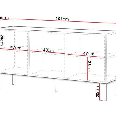 Široká komoda s dvířky VANILIA - černá