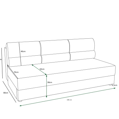 Trojmístná rozkládací pohovka OPHELIA - tmavě šedá / bílá