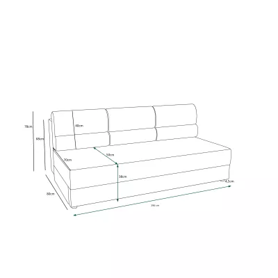 Trojmístná rozkládací pohovka OPHELIA - tmavě šedá / bílá