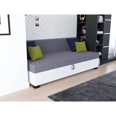 Jednolůžková postel 80x195 BETY 2 s polštáři - šedá / bílá